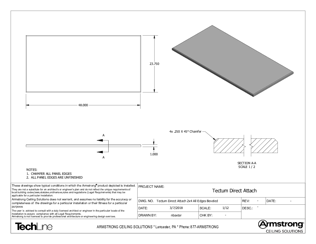 TECTUM Direct-Attach 2x4 All Edges Beveled_8175T10
