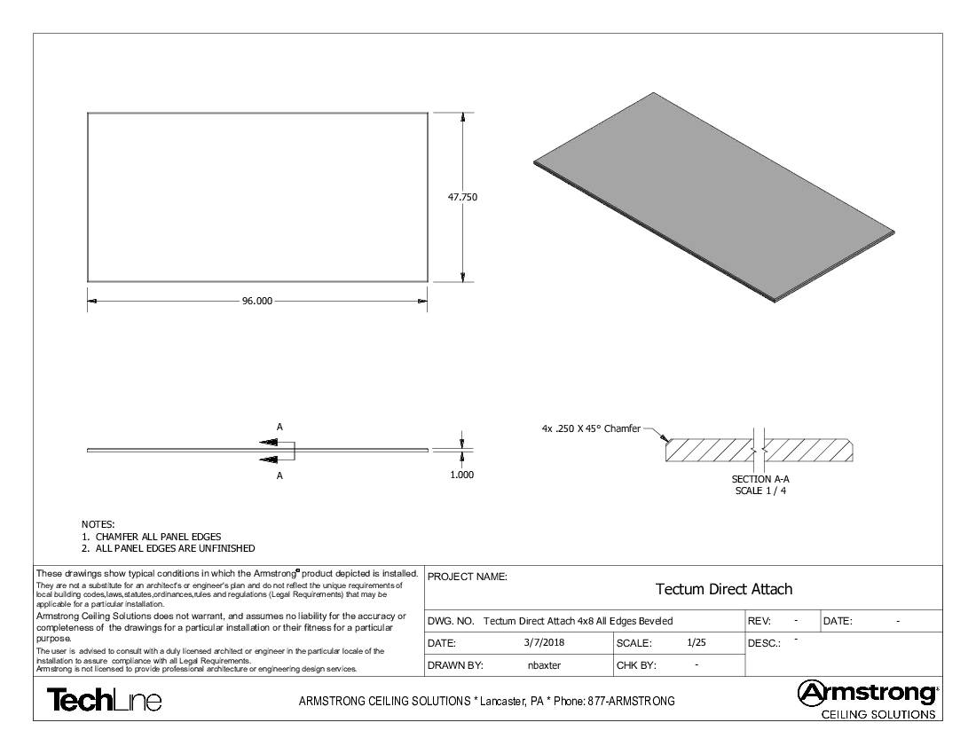 TECTUM Direct-Attach 4x8 All Edges Beveled_8173T10