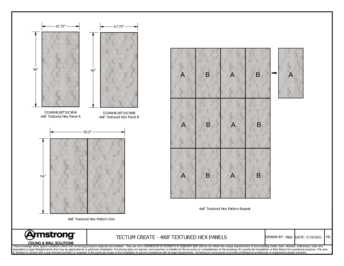 Textured Hex 4x8' Panels