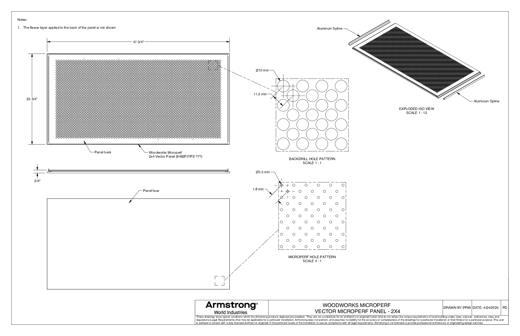WW Microperf Vector Panel With Splines - 2x4