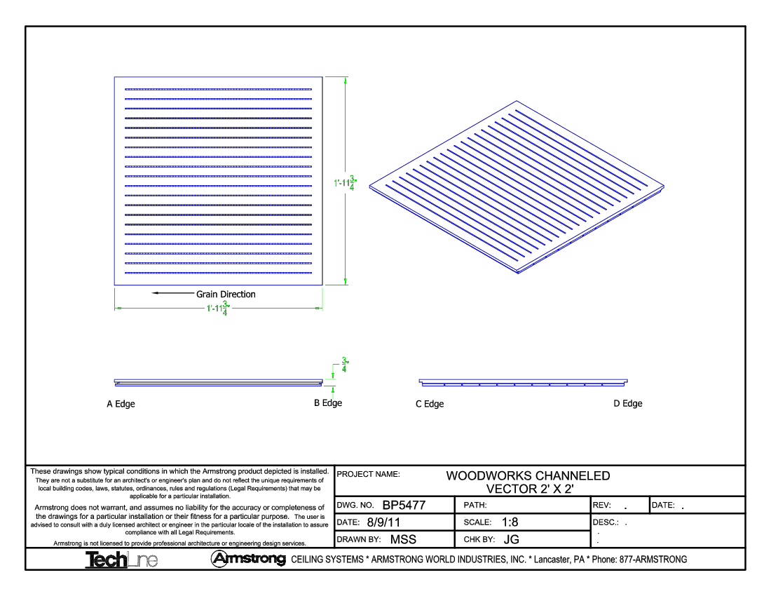 WoodWorks Channeled 2x2 Vector BP5477