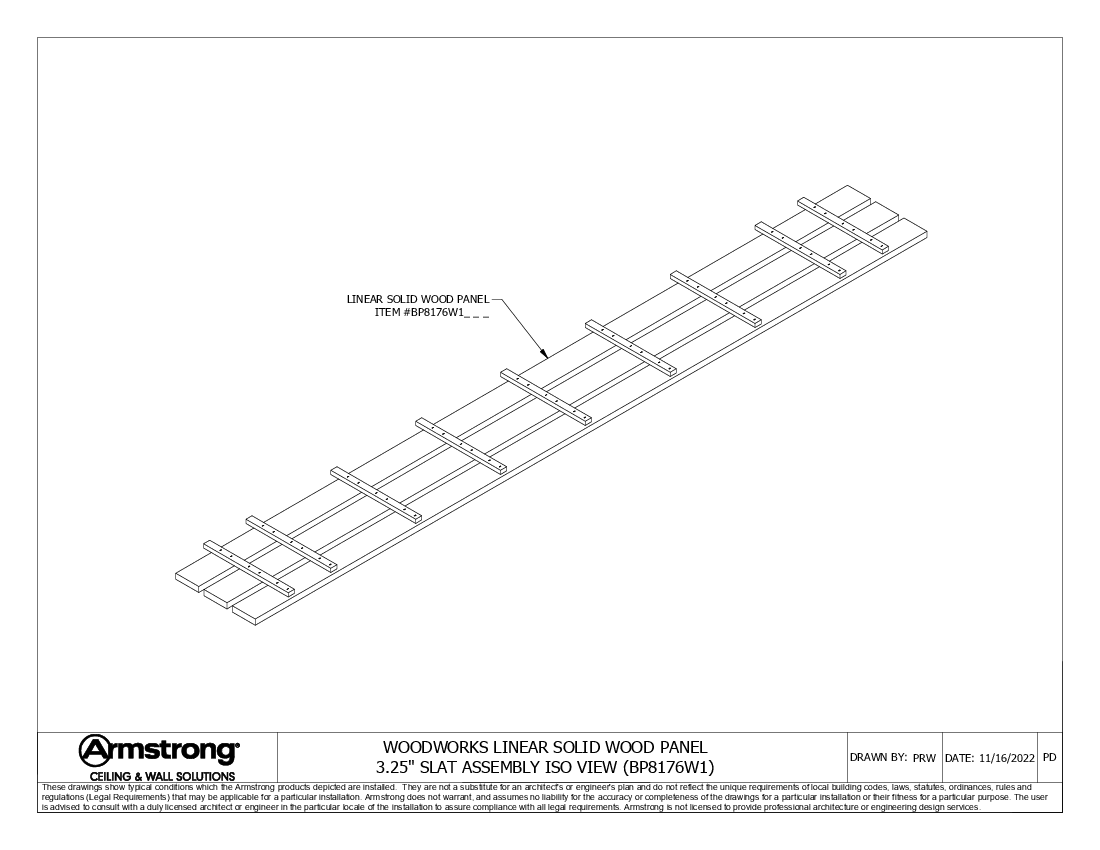 3.25in Width Slat Assembly Iso View