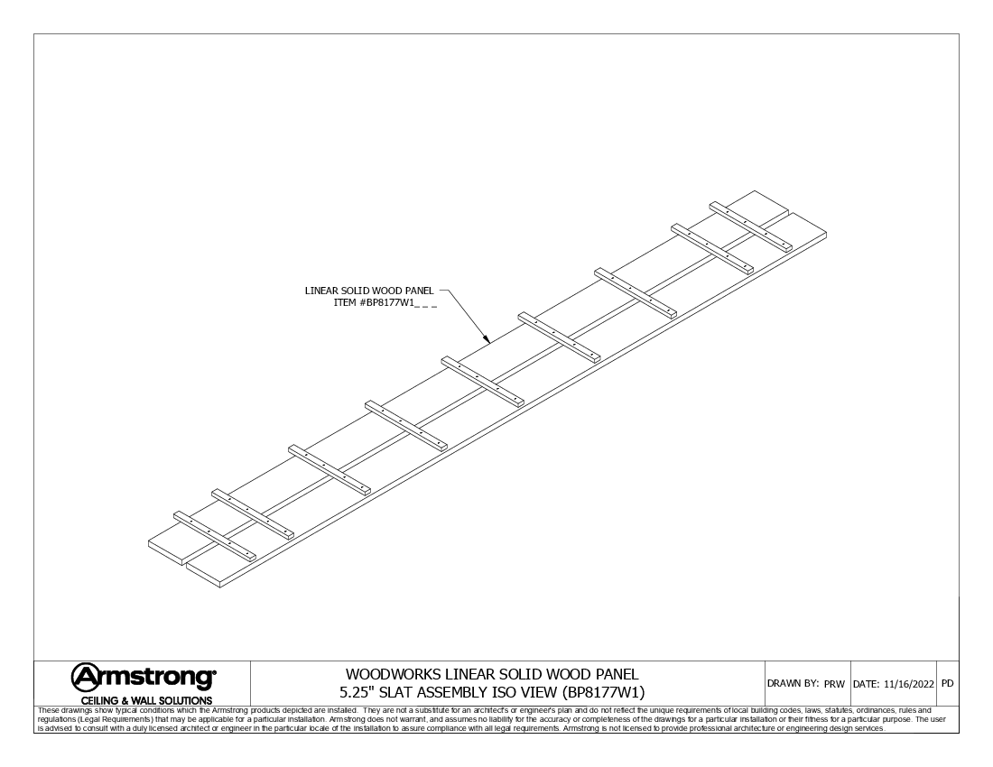 5.25in Width Slat Assembly Iso View